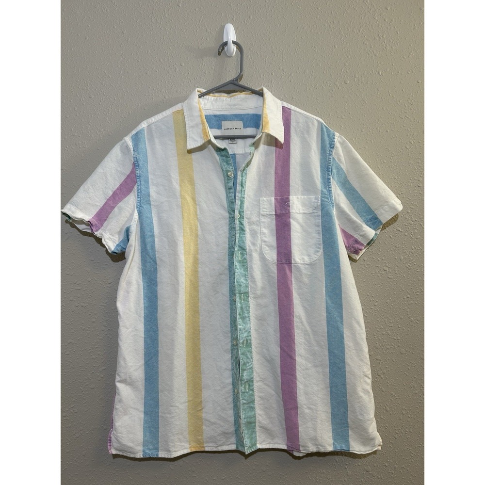 Resort Beachcore Ibiza Preppy Summer Beach rave Cotton American Eagle Men's XL